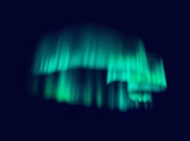 Northern lights aurora borealis in dark polar sky realistic illustration. Magical spectacle of green hues 3d object on dark background vector