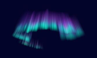 Aurora borealis creating mesmerizing spectacle realistic illustration. Purple and turquoise hues in night sky 3d object on dark background vector