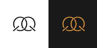 Modern and unique initial QQ logo design vector