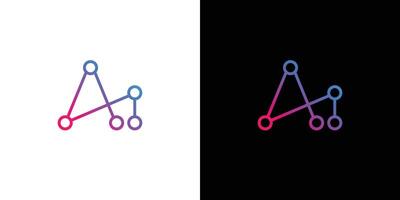 Modern Ai logo design featuring stylish network connections on a separate background vector
