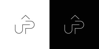 Unique and modern line Up logo design vector