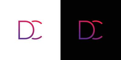 Modern Gradient DC Logo Design on Split Background vector