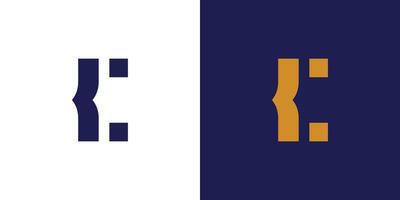 Abstract Minimalist C Logo Design with Bracket Shape in Blue and Gold Background vector