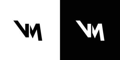 Bold and modern initial VM logo design vector