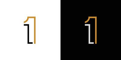 Modern and Cool number 1 logo design vector