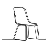 One continuous single drawing line of a sleek modern chair vector