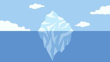 Landscape illustration of an iceberg floating in the sea vector