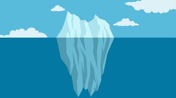 Landscape illustration of an iceberg floating in the sea vector