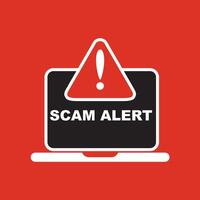 Scam alert. Hacker attack and web security concept, phishing scam. Network and internet security. vector