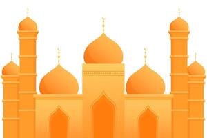mosque illustration in gradient style design, Islamic building vector