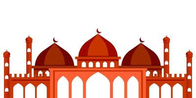 flat design mosque illustration, mosque background design vector