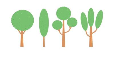 tree collection illustration in a flat design style vector