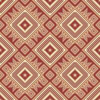 Red and yellow vintage geometric abstract Ethnic pattern. vector