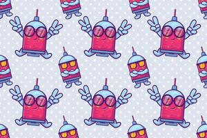 funny syringe character seamless pattern illustration background vector