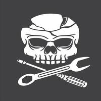 skull with tools good for logo garage, symbol, sticker, flag, print design, etc vector