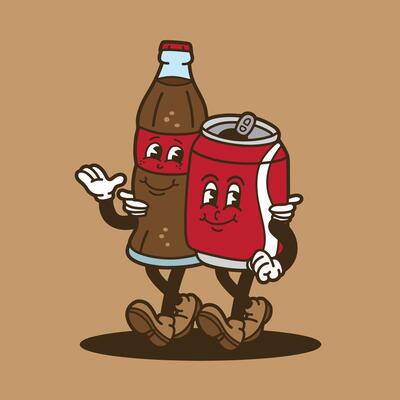 mascot cola good for sticker, poster, badge, drink mascot, element design, etc