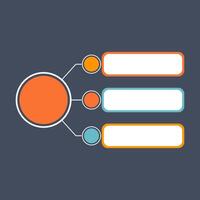 Infographic template with three circles and a circle vector