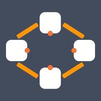 A group of four squares with orange dots vector