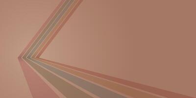 Abstract 1970's style pastel stripes frame on mocha mousse background with blank space. vector