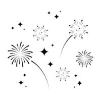 set icon firework illustration on white background vector