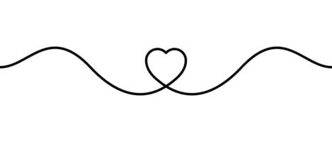 line heart flat isolated on white background vector