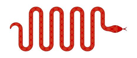 Chinese lucky red snake illustration on white background vector