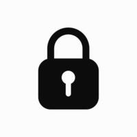 Padlock icon sign design on isolated white background. Clipart illustration. Lock sign for website or app vector