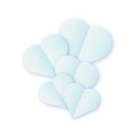 Blue heart icons are collected as balloons on a white isolated background. Like heart for social networks vector