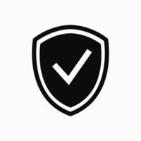 Shield check mark flat icon. Clipart illustrations vector