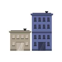 City tower block building set. flat style illustration of silhouettes of multi-storey buildings on a white background. vector