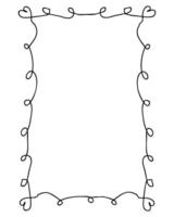 Hand drawn Valentine rectangular vertical empty frame. Simple doodle illustration for decor and design. vector
