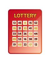 a Lottery Number Selection Card vector