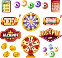 Assorted Gambling and Lottery Set vector