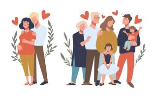 Multi-Generational Family Love Illustration vector