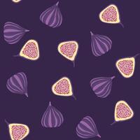 Seamless Purple Fig Pattern vector
