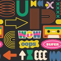 Bold Graphic Elements Retro Background vector