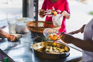 Local deep fried dough stick chinese style doughnut. photo