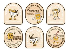 Label design set for coffee bean product package vector