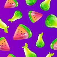 Watermelon and Pear Candy Pattern vector