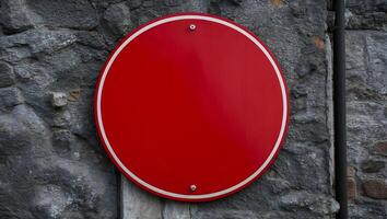 Blank Red Circle Road Sign for Custom Templates photo