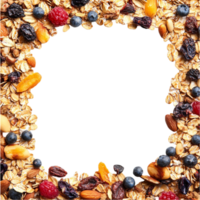 Frame made of various nuts and dried fruits png