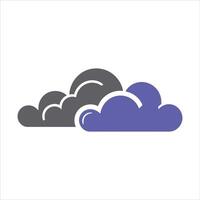 Clouds Icon For Cloud Computing in Data Cloud Colorful Internet Weather Cloud Silhouette Free Beautiful Illustration vector