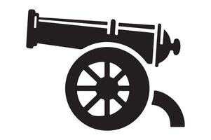 Minimalist Cannon Silhouette Timeless Weapon Illustration in Format vector