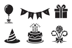 Birthday Party Icons Simple and Stylish Set vector
