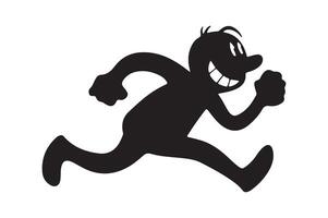 Cartoon Character Silhouette Simple and Stylish Design on White Background vector