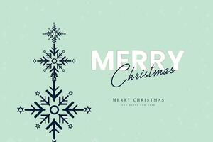 Merry Christmas text on soft light blue background for post card, elegant flat style of banner, snow flake elements, used in banner, web UI, backdrop, greeting card illustration, illustration vector