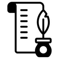 Calligraphy Hobby object icon illustration vector