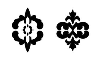 2 Ornaments collection in vintage style on black vector