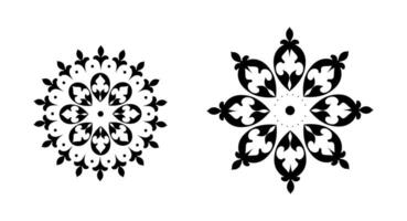 2 Ornaments collection in vintage style on black colour vector