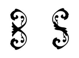 2 Ornaments collection in vintage style on white background vector